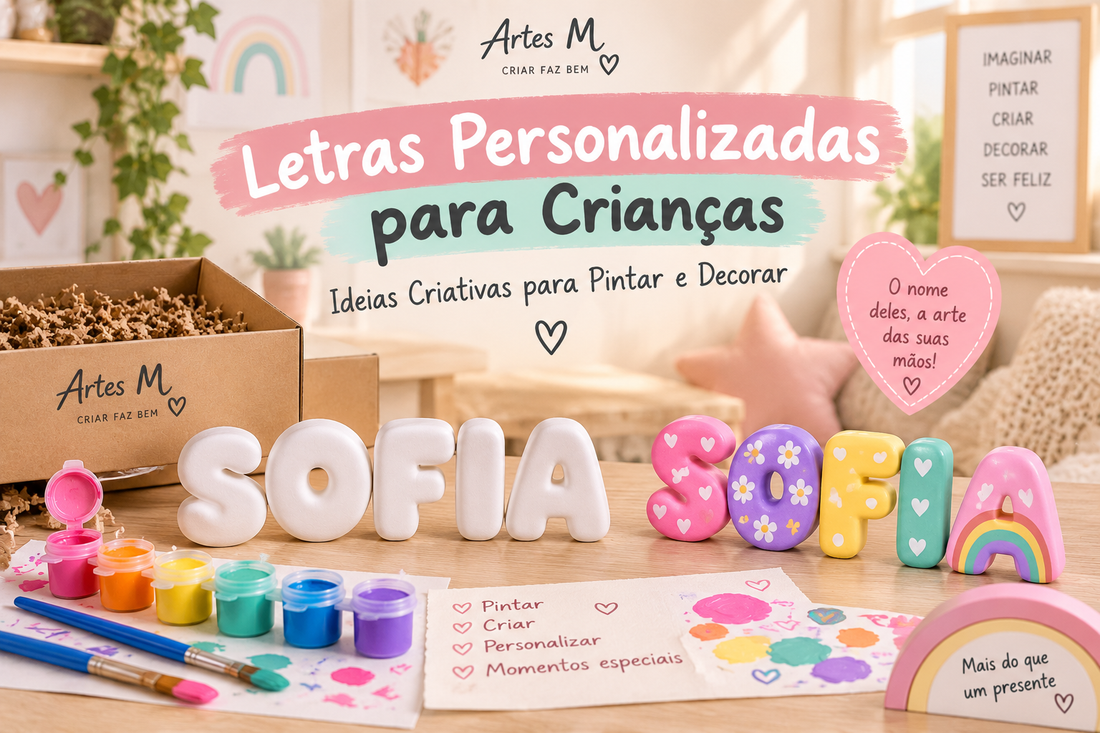 Letras personalizadas para crianças em gesso para pintar com Letras Bubble 8cm