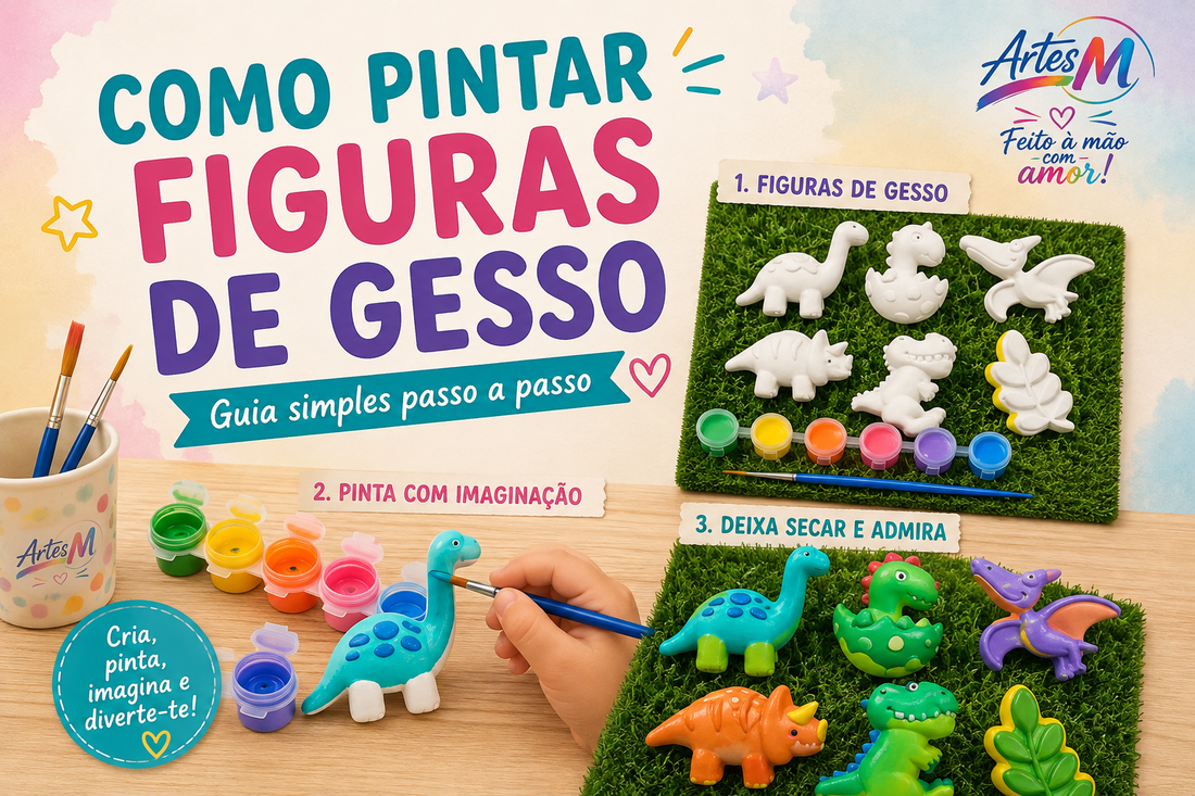 Como pintar figuras de gesso com tintas e pincéis passo a passo