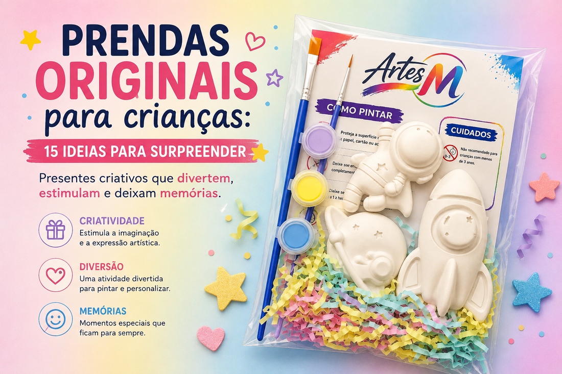 Prendas originais para crianças com kits criativos de pintura em gesso