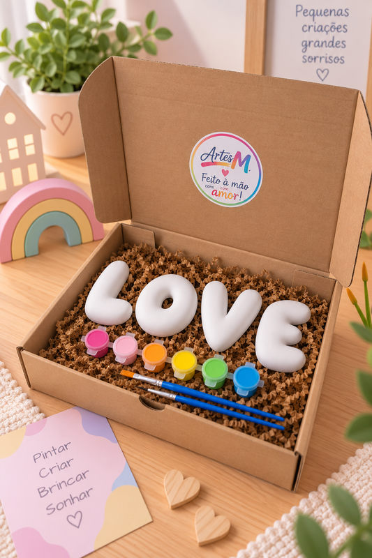 Letras Bubble 8cm – LOVE para Pintar