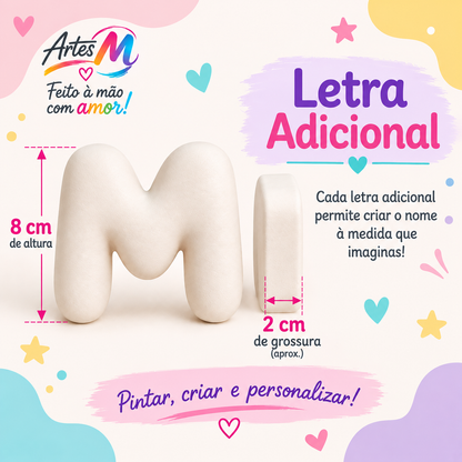 Letra adicional Bubble de gesso para personalizar nomes e palavras