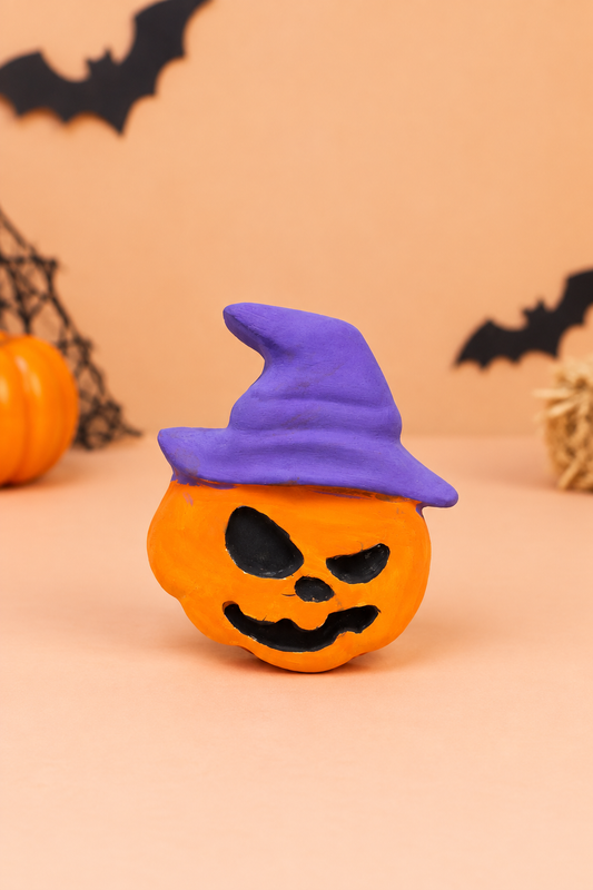 Kit Halloween para Crianças – Caveira e Abóbora com Chapéu