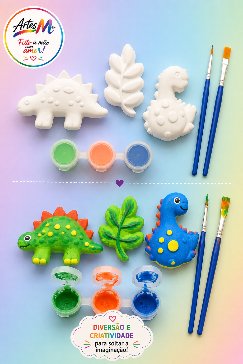 Lembrança de Aniversário Dinossauros – Kit de Pintura