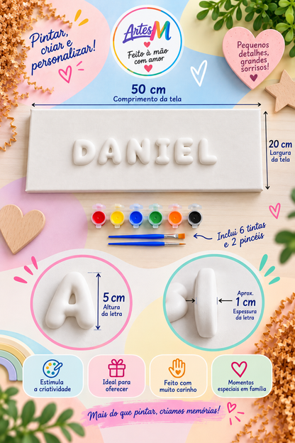 Tela Personalizada com Nome – Letras Bubble 5cm