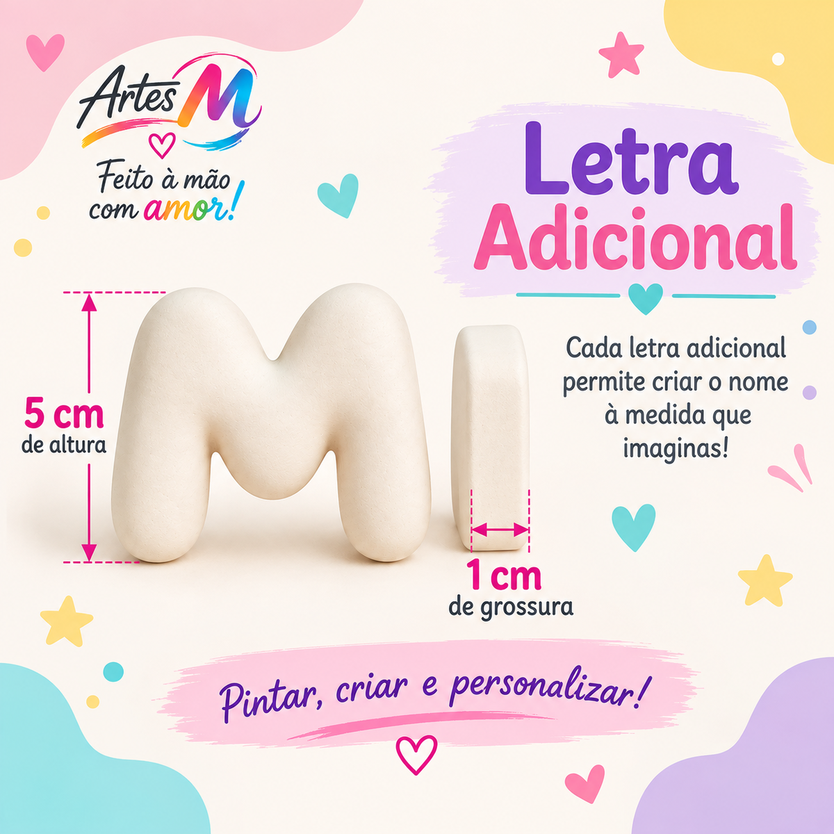 Caixa Personalizada com Nome – Letras Bubble + Princesa