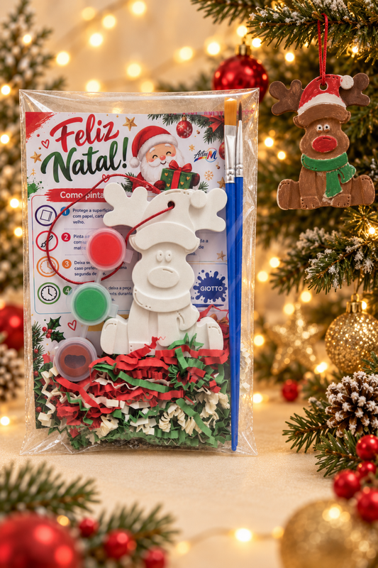 Kit de Natal para Pintar – Rena com Gorro