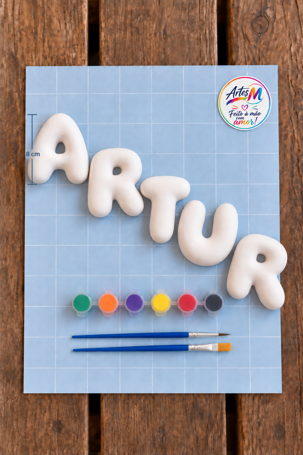 Letras Bubble 8cm – Nome Personalizado Menino